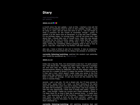 diary screenshot