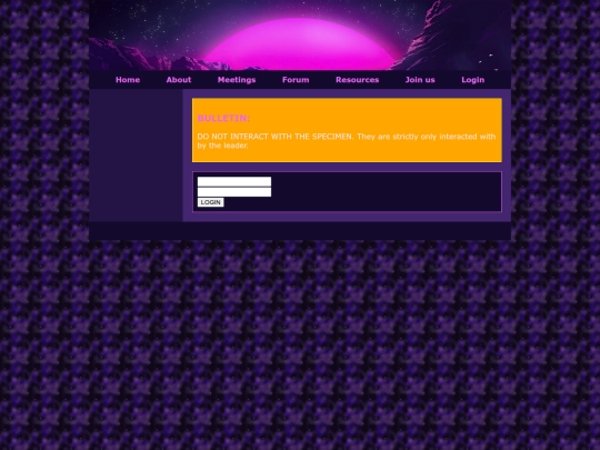 login screenshot