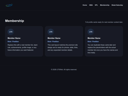 Membership screenshot