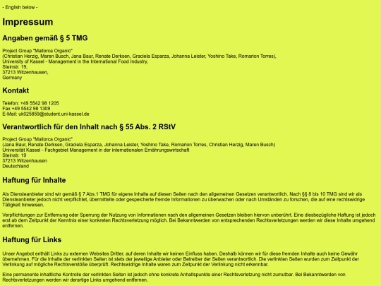 impressumdisclaimer screenshot