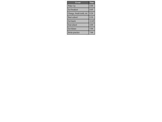 Schedule screenshot