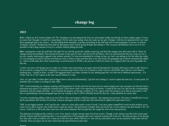 Main Pages/changelog screenshot