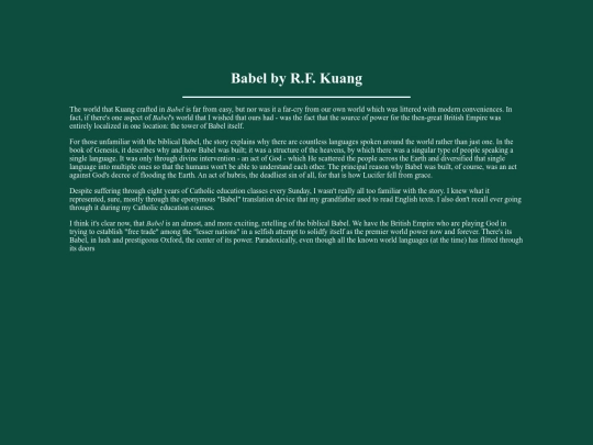 babelbookreview screenshot