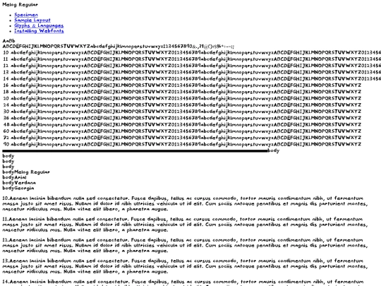 font/melog-regular-demo screenshot