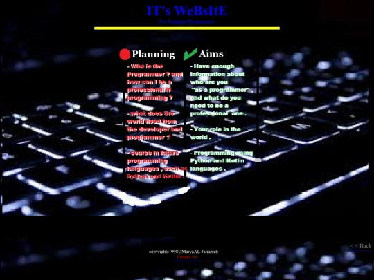 planning&aims screenshot