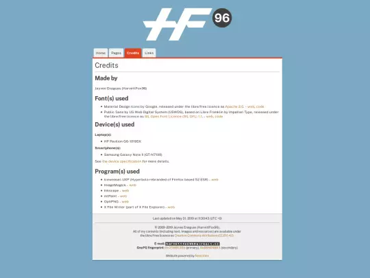pages/credits screenshot