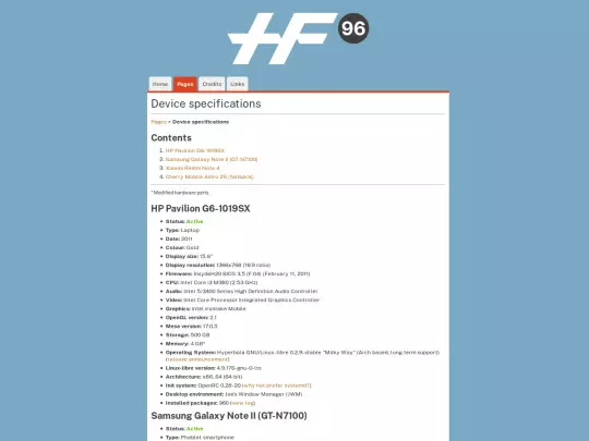 pages/specs screenshot