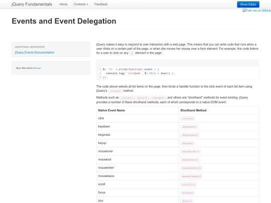 events screenshot