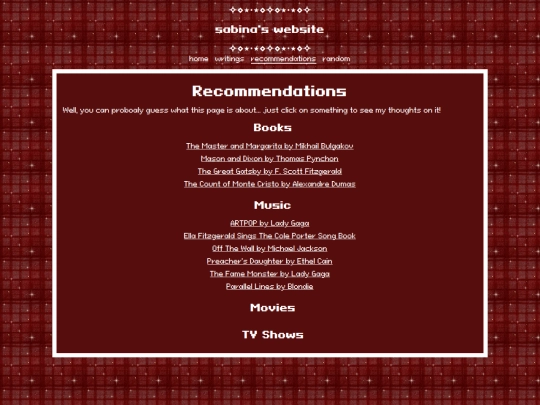 recommendations screenshot