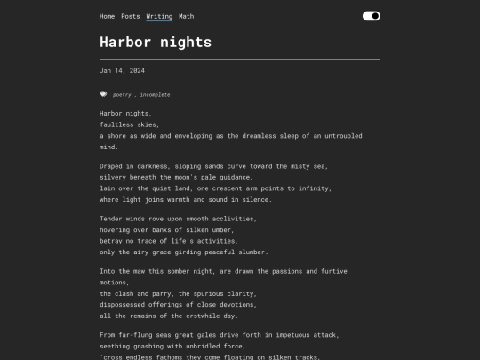 writing/Harbor nights screenshot