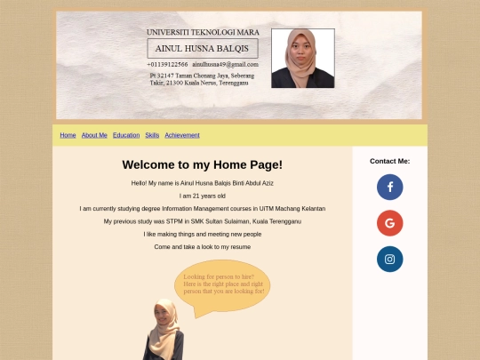 my resume ainul html screenshot