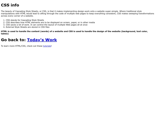 CSSinfo screenshot
