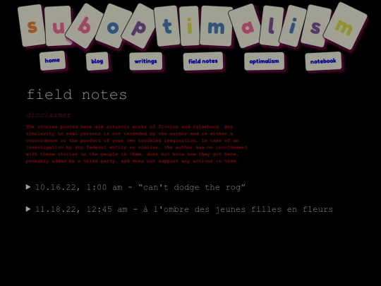 fieldnotes screenshot