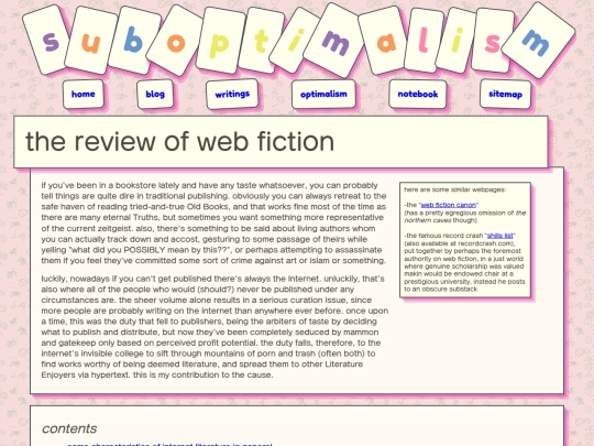 lit/webfic screenshot