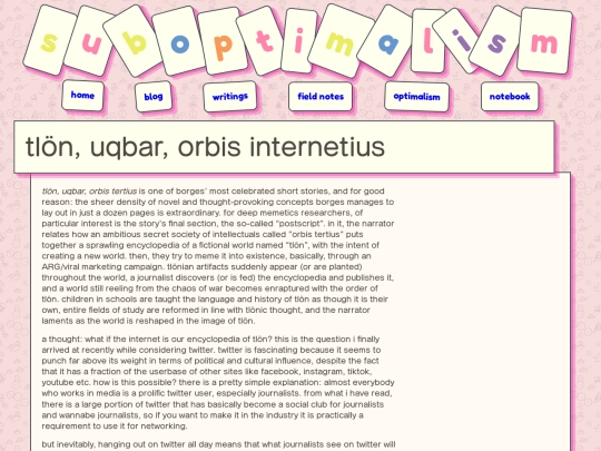 writings/tlon screenshot