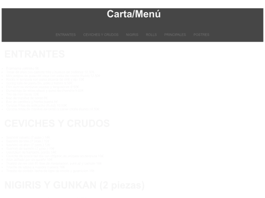 web nikkei/menu-texto screenshot