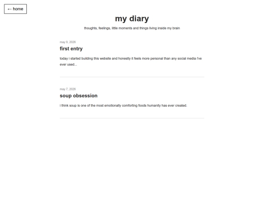 Diary screenshot