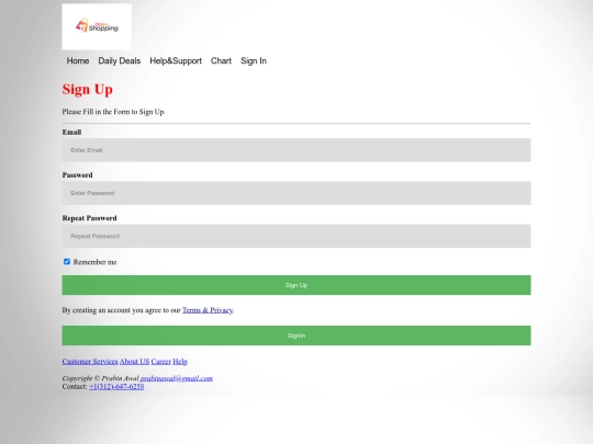 signin screenshot