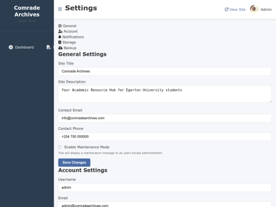 settings screenshot