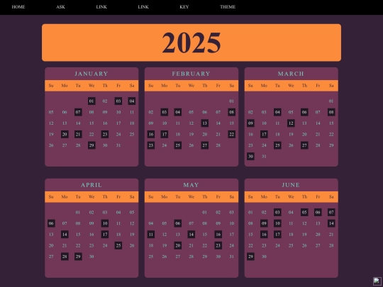 calendar/2025 screenshot