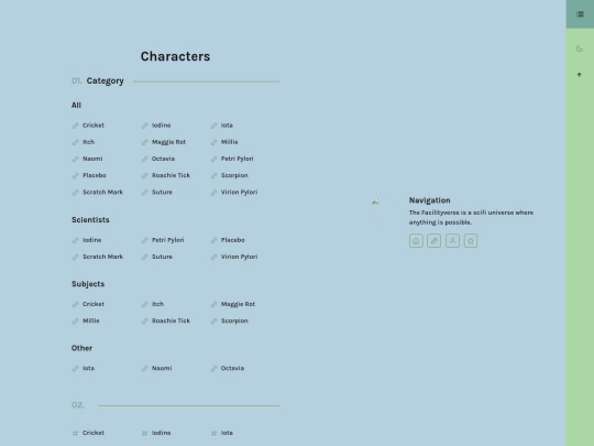 verses/facility/nav screenshot