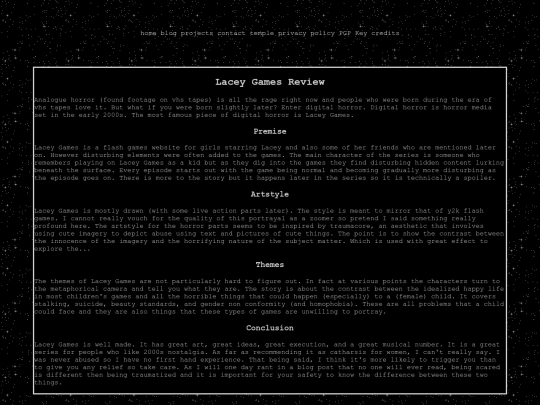 Lacey Games screenshot