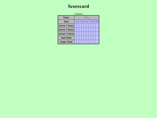 4.14 Scorecards Assignment/archery-scorecard screenshot
