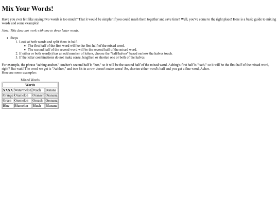mixing-words-table screenshot