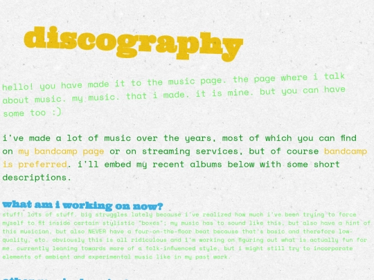music/discography screenshot