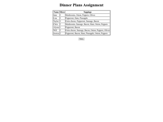 dinnerplans screenshot