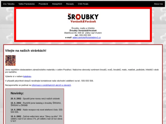 sroubky screenshot