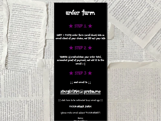 ORDER/orderform screenshot