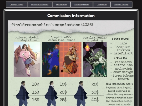 commissions screenshot
