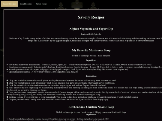 recipes screenshot
