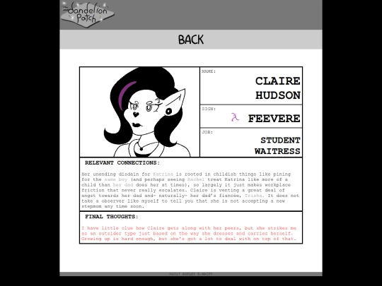 about/characters/claire screenshot