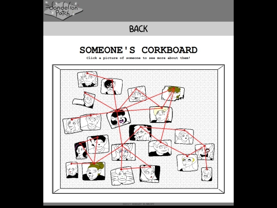 about/characters/corkboard screenshot