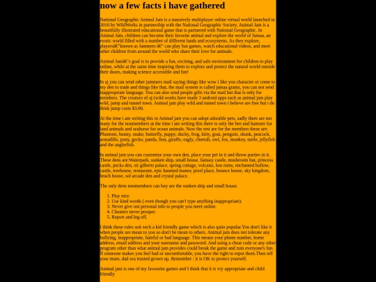 Animal jam facts/animaljam screenshot