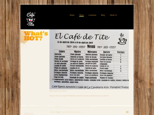 menu screenshot