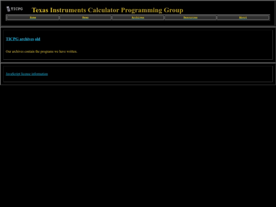 TICPG/archives screenshot