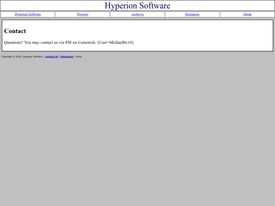 about/contact screenshot