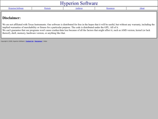 about/disclaimer screenshot