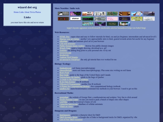 links screenshot