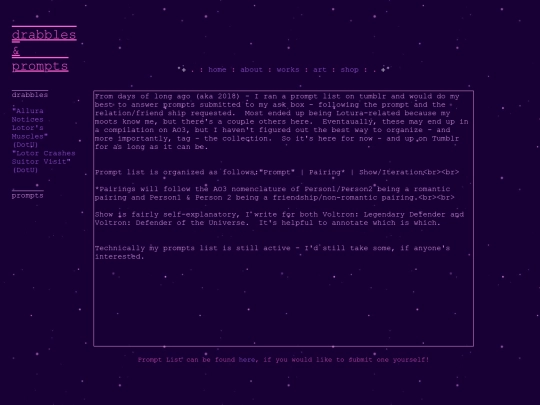 drabbles/drabbles screenshot
