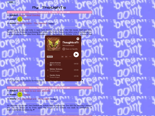 diaries screenshot