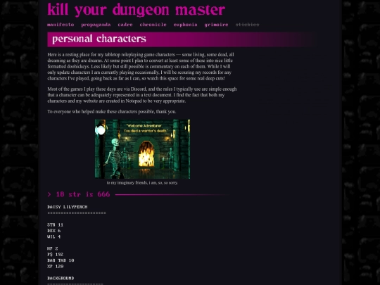 character-log screenshot