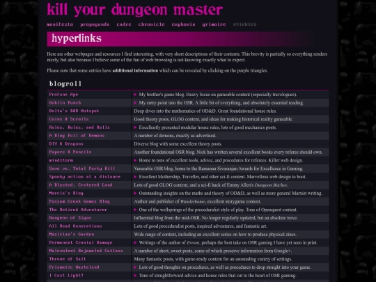 links screenshot