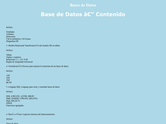 proyectos/Base de Datos screenshot