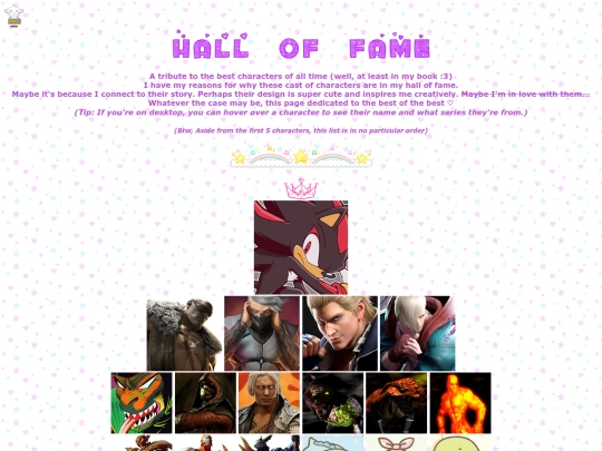 shrines/favcharacters screenshot