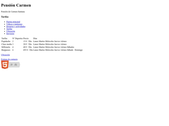 tarifas screenshot