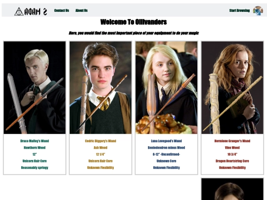 ollivanders/selection screenshot